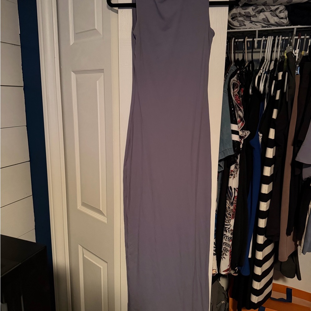 SKIMS Slate Mock Turtleneck Sleeveless  Maxi Dress